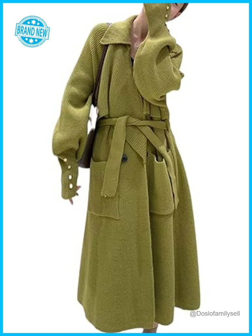 Rib-Knit Open Front Long Cardigan Sweater Jacket with Lapel Collar